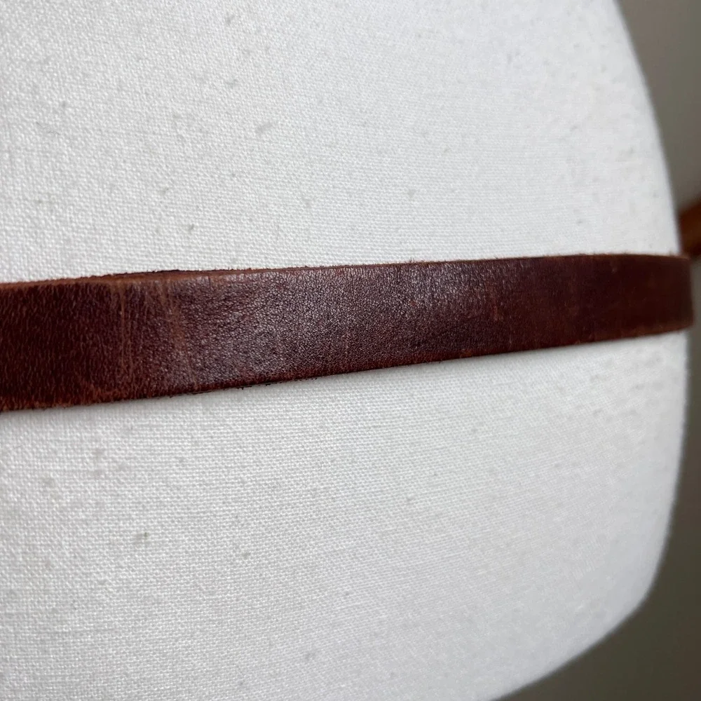 Vintage Banana Republic Safari Brown Leather Belt‎ Western Buckle Size 28